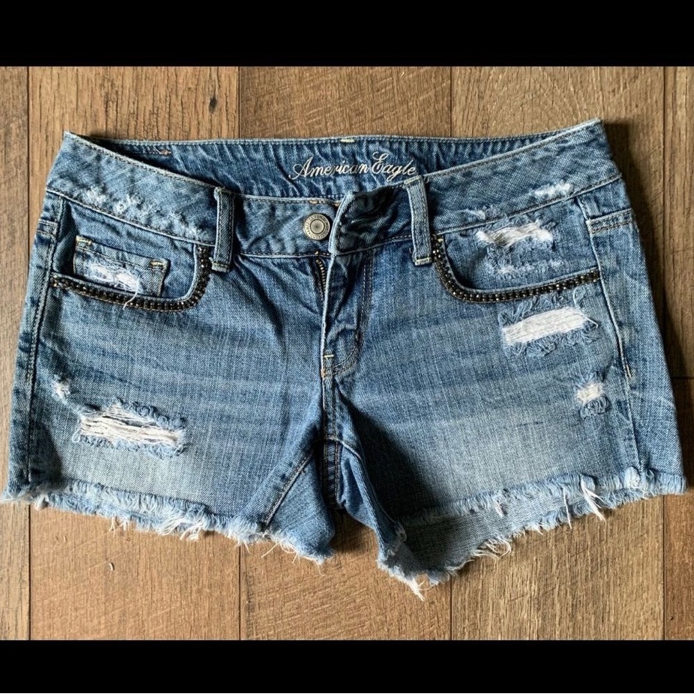American Eagle Distressed Cut-off Jean Shorts